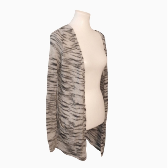 Free People Animal Print Draped Cardigan Gray and Black Button Down Sweater - Picture 5 of 9